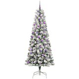 vidaXL Umetno Zložljivo Božično Drevo Zelena in bela 240 cm PVC | Shoptok.si