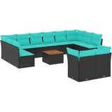  13-dijelni set vrtnih sofa s jastucima poliratan crni | shoptok.hr