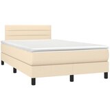 vidaXL Krevet box spring s madracem krem 120 x 190 cm od tkanine Cijene