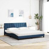  Postelja z vzmetnico modra 180x200 cm blago | Shoptok.si