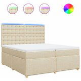 vidaXL Krevet s oprugama i madracem krem 200 x 200 cm od tkanine | shoptok.hr