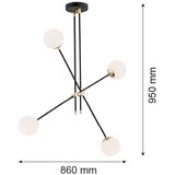  Argon 1696 - Luster na šipci ABSTRACT 4xE14/7W/230V crna | Eponuda.com
