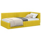 vidaXL Kutni okvir kreveta s uzglavljem Žuta 100 x 200 cm Baršun | shoptok.hr