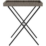  Sklopivi stol s pladnjem sivi 65 x 40 x 75 cm od poliratana | shoptok.hr