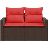  Vrtna sofa s jastucima za 2 osobe, smeđa, poliratan | Eponuda.com