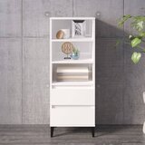 The Living Store Visoka omara visok sijaj bela 40x36x110 cm inženirski les - Visoka Omarica, (21435444) Cene