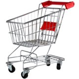 Kolica za kupovinu za igru, metalna košara za djecu - srebrna | shoptok.hr