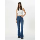 Koton Flare Jeans Slim Fit High Waist Elastic Cotton - Victoria Flare Jeans