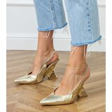 D/CEO Golden sandals on a geometric wedge Kokkes | shoptok.hr