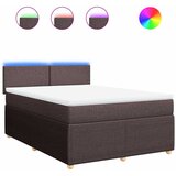 Maison Chic Box spring postelja - Vzmetna postelja z vzmetnico temno rjav 140x190 cm blago SL23329, (21891376) | Shoptok.si