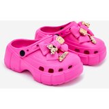 Boto Girls Kids Foam Slippers With Bow And Decorations Fuchsia Selvana | ePonuda.com