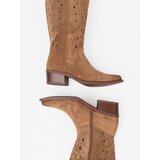 SEASTAR Brown openwork knee-high boots | shoptok.hr