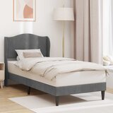 Krevetna konstrukcija s uzglavljem Tamnosiva 90 x 190 cm Baršun | shoptok.hr