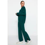 Trendyol Emerald Green Wide fit, Knitwear Top and Bottom Set with Basic Pants