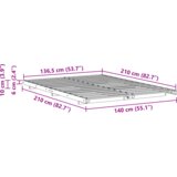  Krevet s daskama Voštano smeđa 140 x 210 cm Masivna borovina | shoptok.hr