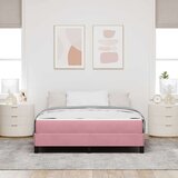 Box Postelja z vzmetnico z vzmetnico Roza 140 x 220 cm blago, (5000126163) | Shoptok.si
