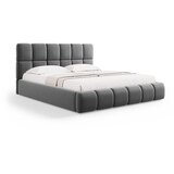 Micadoni Sivi baršunasti tapecirani bračni krevet s prostorom za odlaganje s podnicom 140x200 cm Bellis – | shoptok.hr
