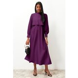 Trendyol Dark Purple Aller Piece Detailed Woven Dress | shoptok.hr