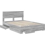  Krevetna konstrukcija s uzglavljem Siva Sonoma 140 x 190 cm | Eponuda.com
