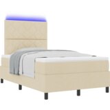 Box Spring Krevet s Madracem &amp LED Bež 120x200 cm Tkanina | shoptok.hr