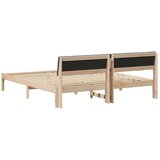  Okvir kreveta smeđe i tamnosivo 180 x 200 cm Masivna borovina | shoptok.hr