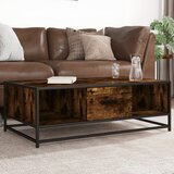 vidaXL Klubska mizica dimljeni hrast 100x57x35 cm inž. les in kovina, (21573402) | Shoptok.si