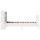 vidaXL Posteljni okvir brez vzmetnice bel 75x190 cm trdna borovina | Shoptok.si