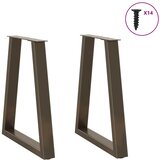  Noge za blagovaonski stol V-oblik 2 kom Prirodni čelik 50 x (72-73,3) cm Čelik | shoptok.hr