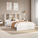 vidaXL Krevet s regalom z knjige bez madraca bijeli 140x200cm borovina Cijene