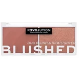 Revolution Relove colour play blushed duo blush & highlighter set ličil 5,8 g odtenek baby za ženske