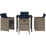  5-delni vrtni jedilni set z blazinami siva poli ratan, (22087869) | Shoptok.si