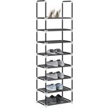 vidaXL Stalak za cipele 8 nivoa crni 44x28x145 cm netkana tkanina | shoptok.hr