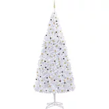 In umjetno božićno drvce s led svjetlima i kuglicama 500 cm bijelo