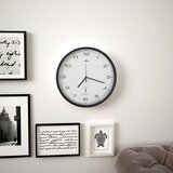  Radijski upravljan zidni sat s kvarcnim mehanizmom 31 cm crno bijeli | shoptok.hr