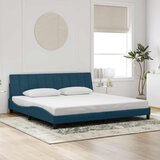  Okvir za krevet bez madraca Hanko plavi 200x200 cm baršunasti | shoptok.hr