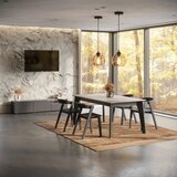 TemaHome Crni proširiv blagovaonski stol s pločom stola u betonskom dekoru 100x180 cm Shadow – | shoptok.hr