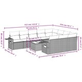  11-dijelni set vrtnih sofa poliratan s jastucima svijetlosivi | shoptok.hr