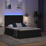  LED krevet za pohranu s madracem Crna 140 x 200 cm Tkanina | shoptok.hr