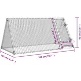  Kavez za kokoši srebrni 200 x 105 x 91 cm od pocinčanog čelika | shoptok.hr