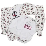 Komplet za bebe Mini Princess, veliki bijeli, gegice+body+slinček+hlačice+majica+kapa 536200LPK