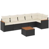  The Living Store Vrtna sedežna garnitura 7-delna z blazinami črn poli ratan - Vrtna Sedežna Garniture, (21460045) | Shoptok.si