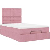vidaXL Otomanski posteljni okvir z vzmetnicami roza 120x200cm žamet, (21609075) | Shoptok.si