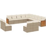 Maison Chic Seti vrtnega pohištva - Vrtna garnitura - Vrtni pohištvo set 13-delna z blazinami bež poli ratan, (21811072) | Shoptok.si