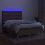  Box spring s madracem LED smeđesivi 140x190 cm tkanina | shoptok.hr