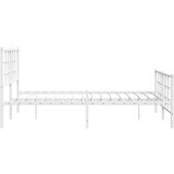 Metalni okvir kreveta uzglavlje i podnožje bijeli 135 x 190 cm | shoptok.hr