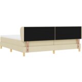 Box Spring Krevet s Madracem - Krem - 200x200 cm - Tkanina | shoptok.hr
