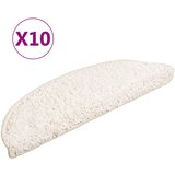  Prostirke za stepenice 10 kom 56x17x3 cm bijele poluokrugle | shoptok.hr