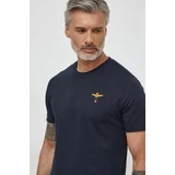 Aeronautica Militare Bombažna kratka majica moški, mornarsko modra barva