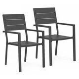 Multi Garden Set od 2 vrtne stolice za terasu ili balkon, HDPE i čelik, sive | shoptok.hr