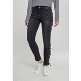 Urban Classics Women's Denim Pants Lace Up Skinny Pants - Black | shoptok.hr